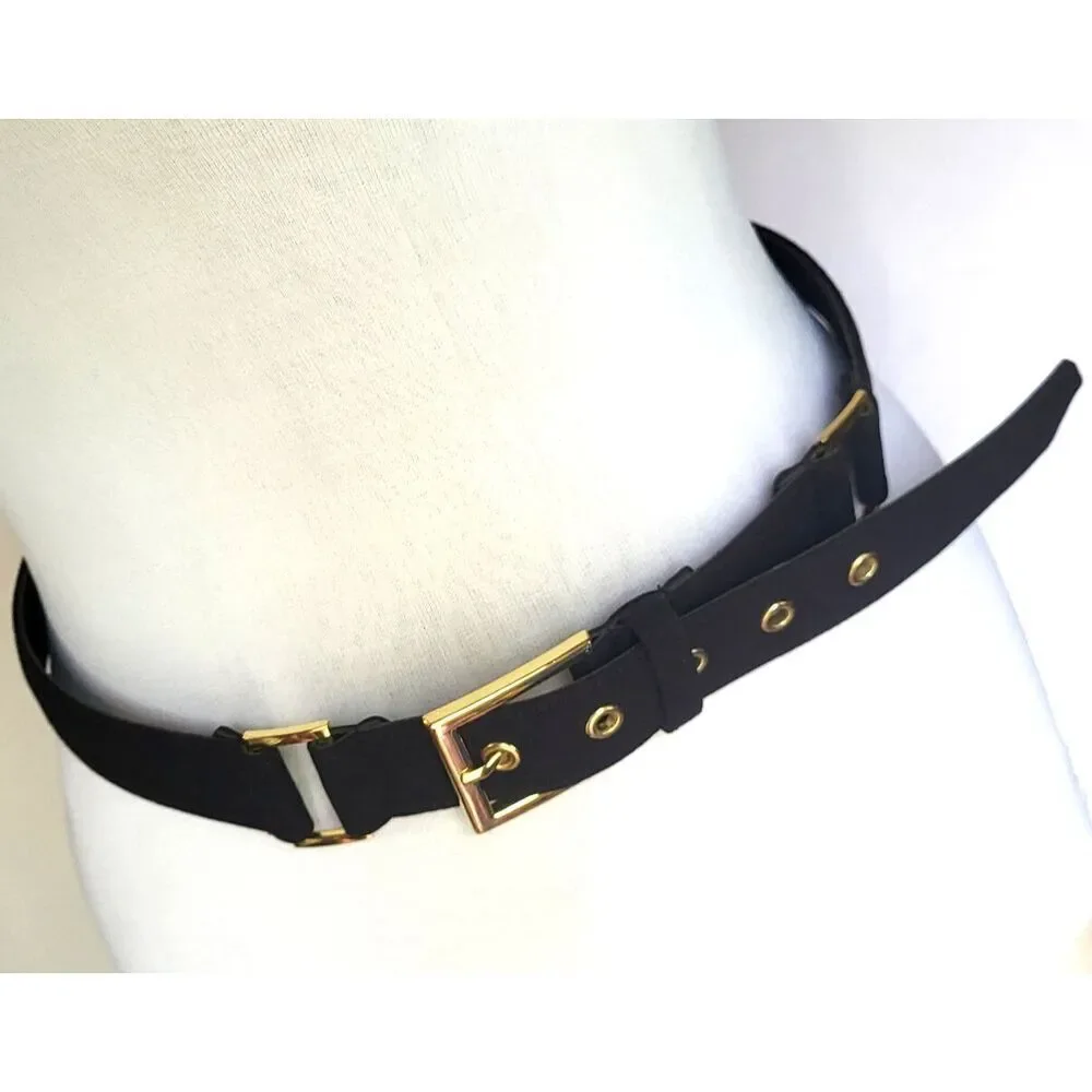 Tahari Arthur S Levine Belt Size 8 Gold Accents